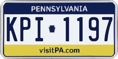 PA license plate KPI1197