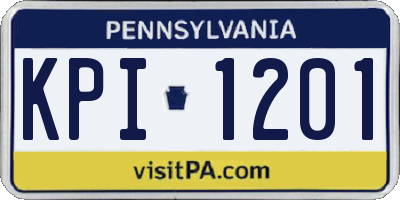 PA license plate KPI1201