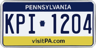 PA license plate KPI1204