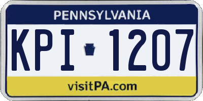 PA license plate KPI1207