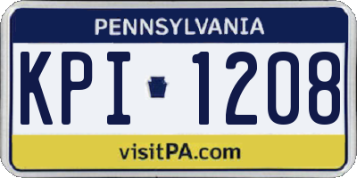 PA license plate KPI1208