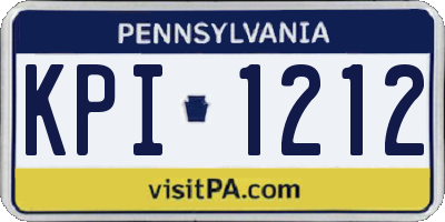 PA license plate KPI1212