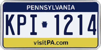 PA license plate KPI1214