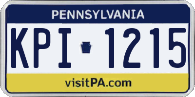 PA license plate KPI1215