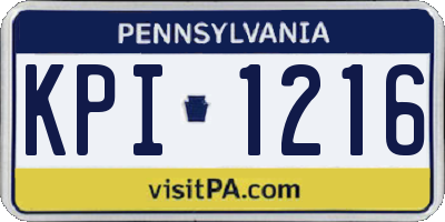 PA license plate KPI1216