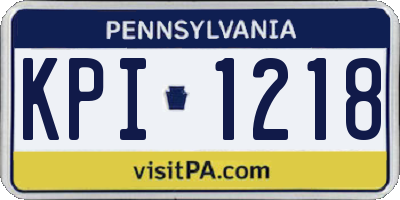 PA license plate KPI1218
