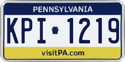 PA license plate KPI1219