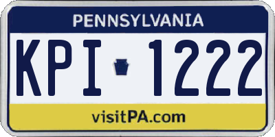 PA license plate KPI1222