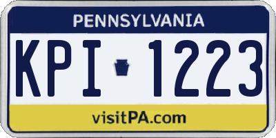 PA license plate KPI1223