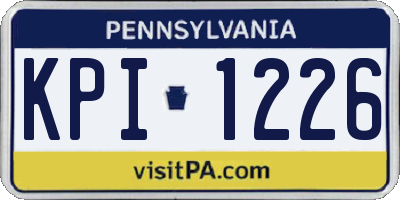 PA license plate KPI1226