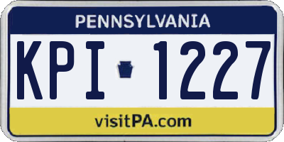 PA license plate KPI1227