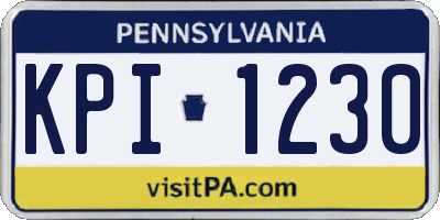 PA license plate KPI1230