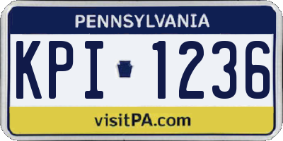 PA license plate KPI1236