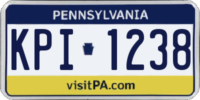 PA license plate KPI1238