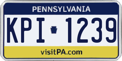 PA license plate KPI1239