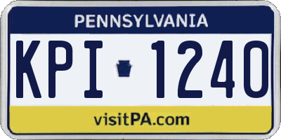 PA license plate KPI1240
