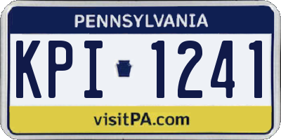 PA license plate KPI1241