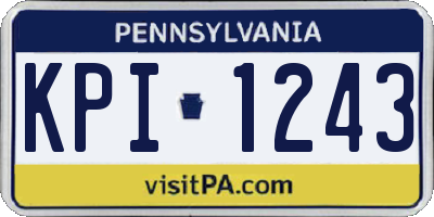 PA license plate KPI1243