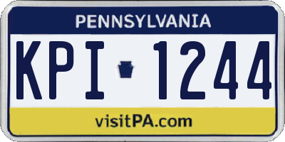 PA license plate KPI1244