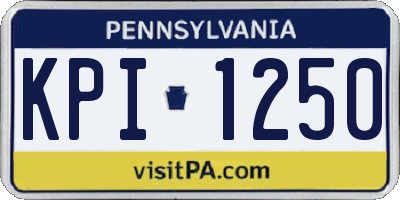 PA license plate KPI1250