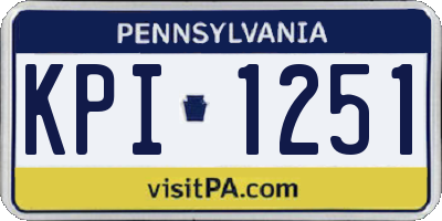 PA license plate KPI1251