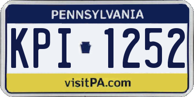 PA license plate KPI1252
