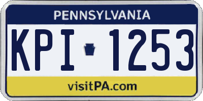 PA license plate KPI1253