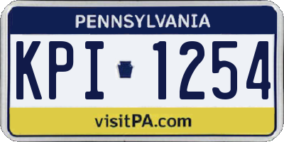 PA license plate KPI1254