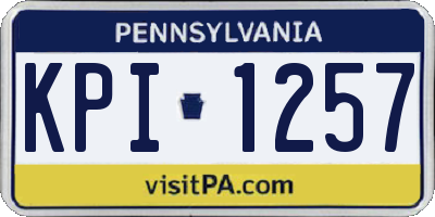 PA license plate KPI1257