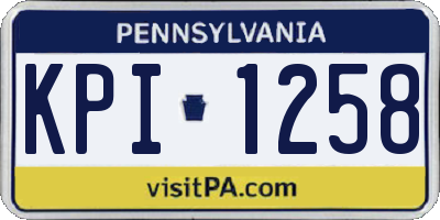 PA license plate KPI1258