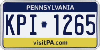PA license plate KPI1265