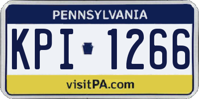 PA license plate KPI1266