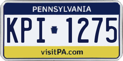 PA license plate KPI1275