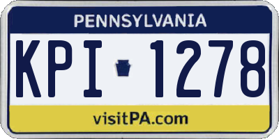 PA license plate KPI1278