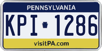 PA license plate KPI1286