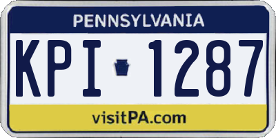 PA license plate KPI1287