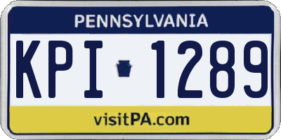 PA license plate KPI1289