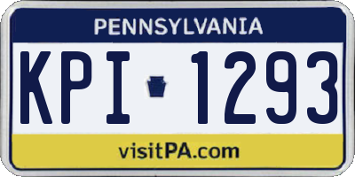 PA license plate KPI1293