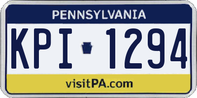 PA license plate KPI1294