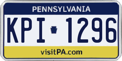 PA license plate KPI1296