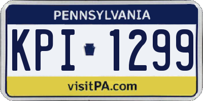 PA license plate KPI1299