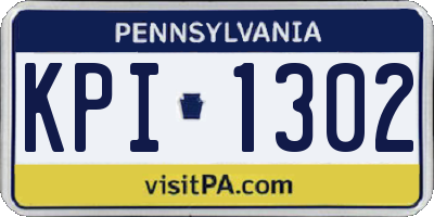 PA license plate KPI1302