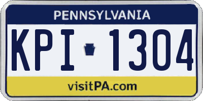 PA license plate KPI1304