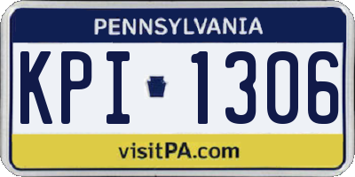 PA license plate KPI1306