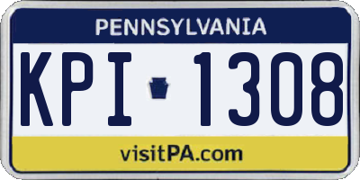 PA license plate KPI1308