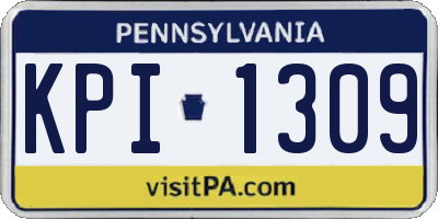 PA license plate KPI1309