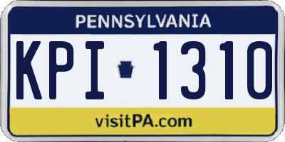 PA license plate KPI1310