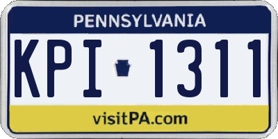 PA license plate KPI1311