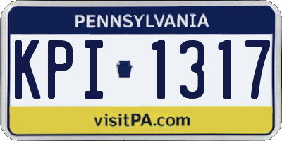 PA license plate KPI1317