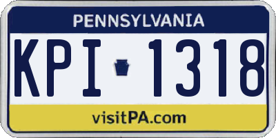 PA license plate KPI1318